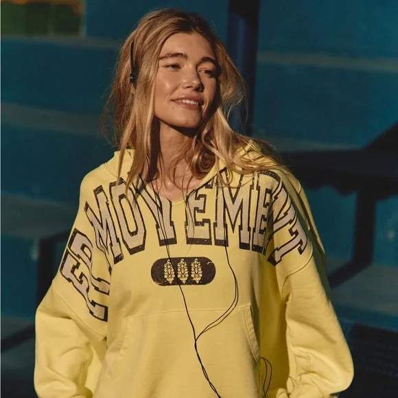 Free People Movement Best Of Logo Hoodie - Sour Citrus Combo - Picture 3 of 9